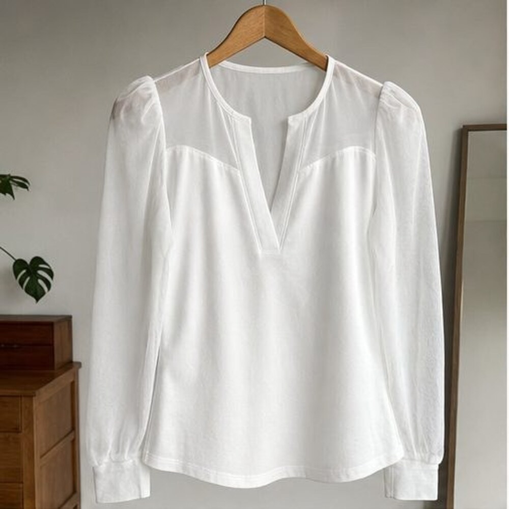 White Puff Sleeve Top